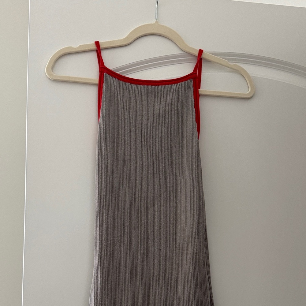 ASOS Gray and Red Maxi Dress